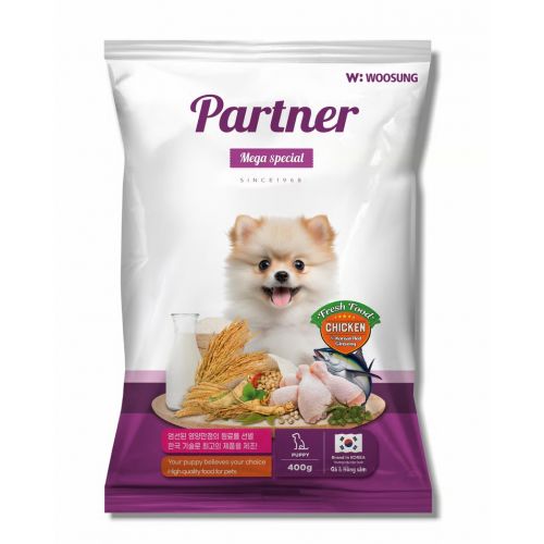 Woosung Partner Mega Special – Thức ăn hạt vị gà & hồng sâm dành cho chó con