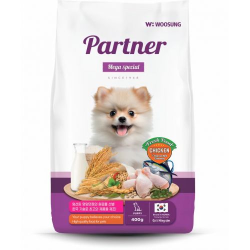 Woosung Partner Mega Special – Thức ăn hạt vị gà & hồng sâm dành cho chó con